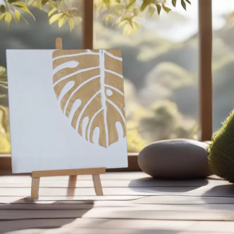 Golden Monstera Leaf